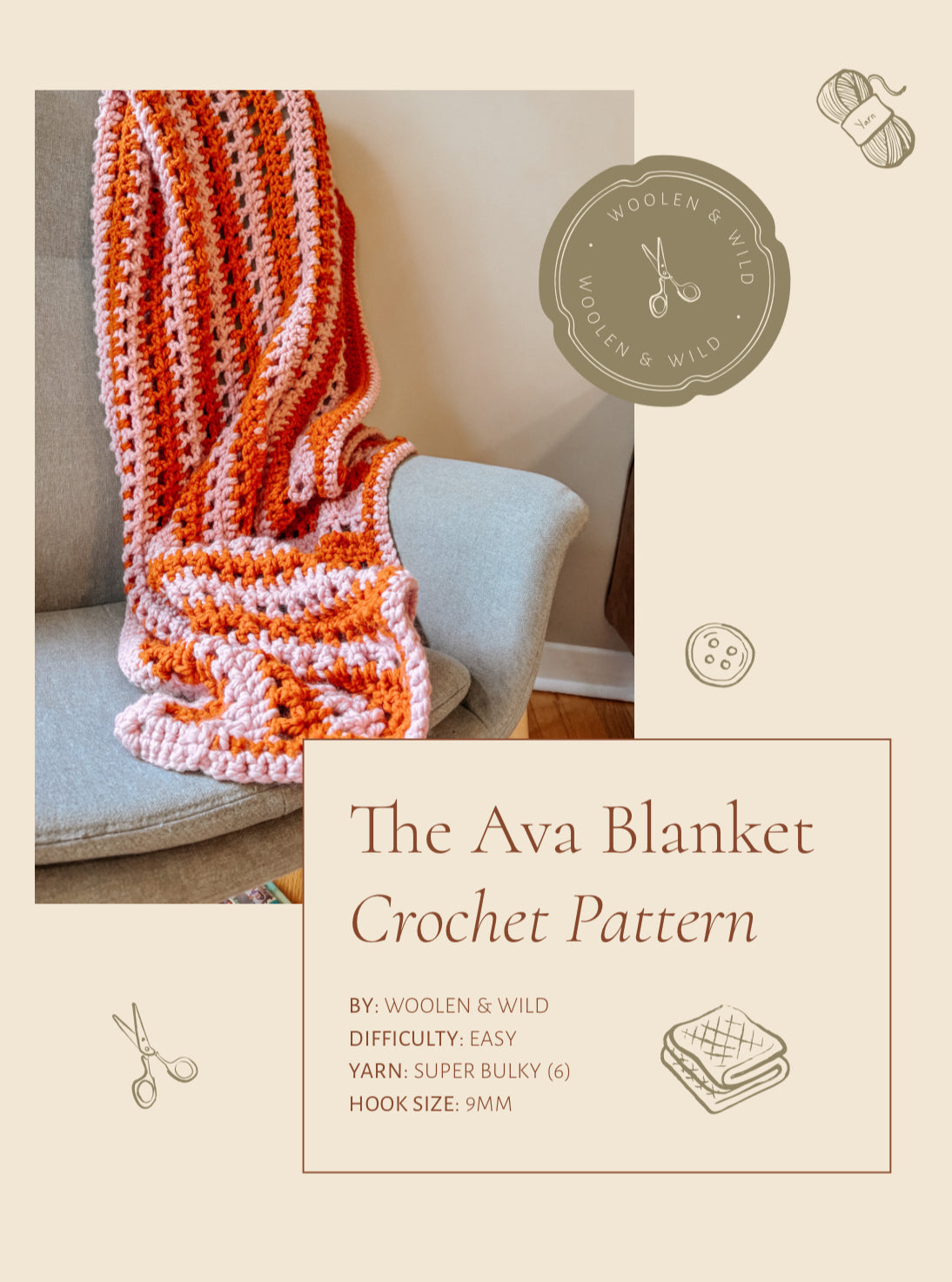 Crochet Pattern: The Ava Blanket