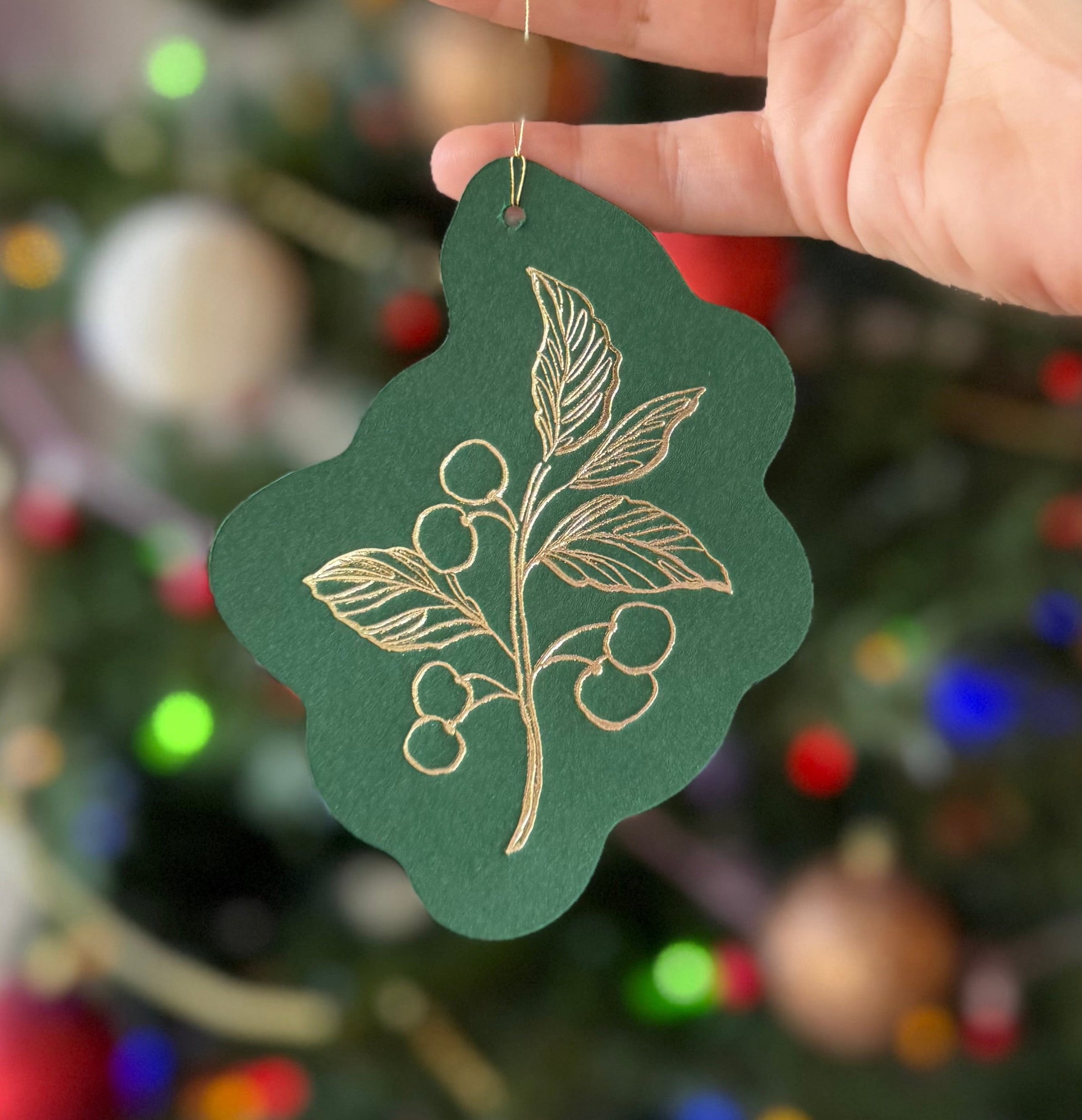Paper ornament on a Christmas tree
