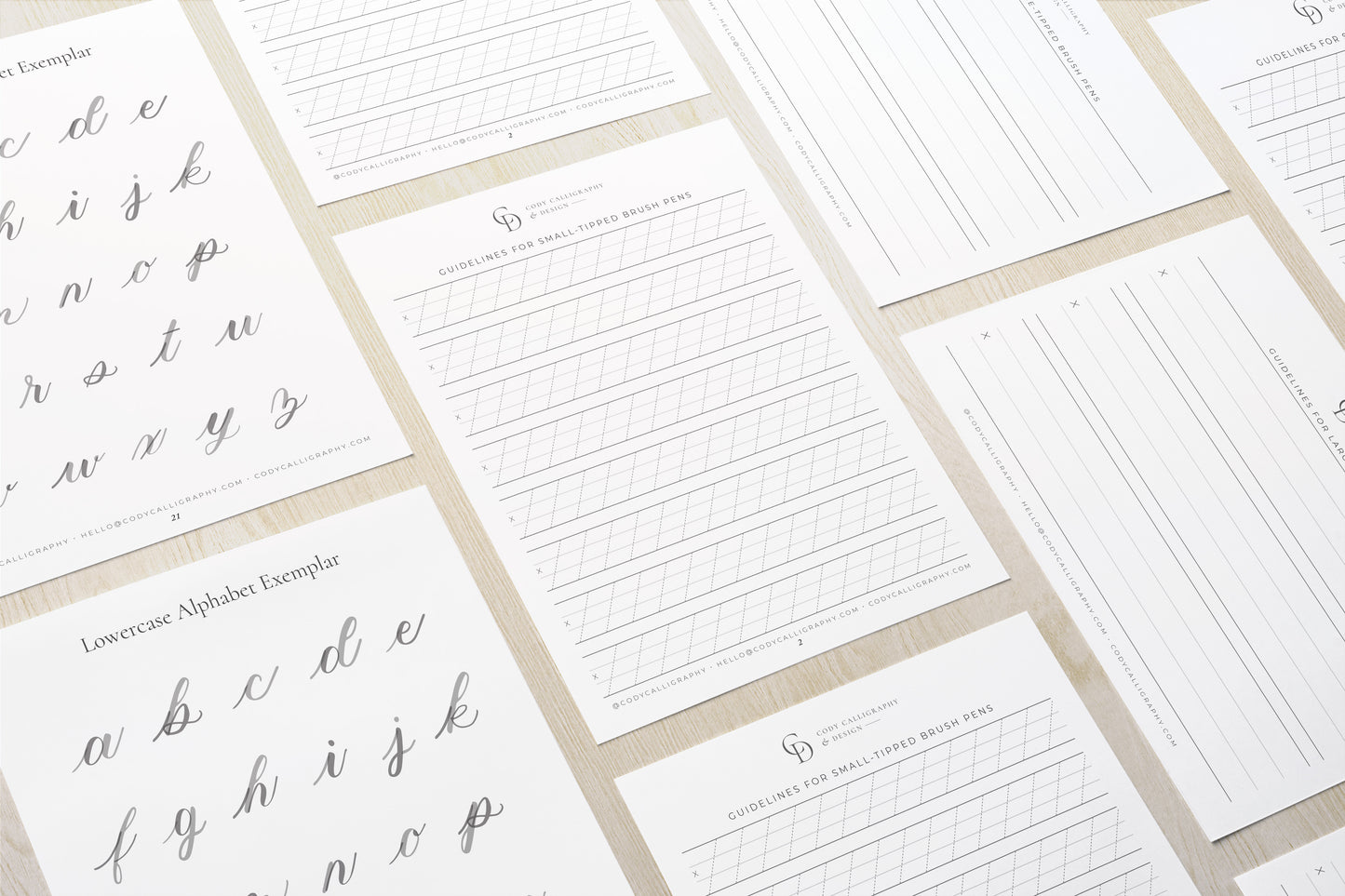 Worksheets: Blank Calligraphy Guidelines – Cody Calligraphy Shop